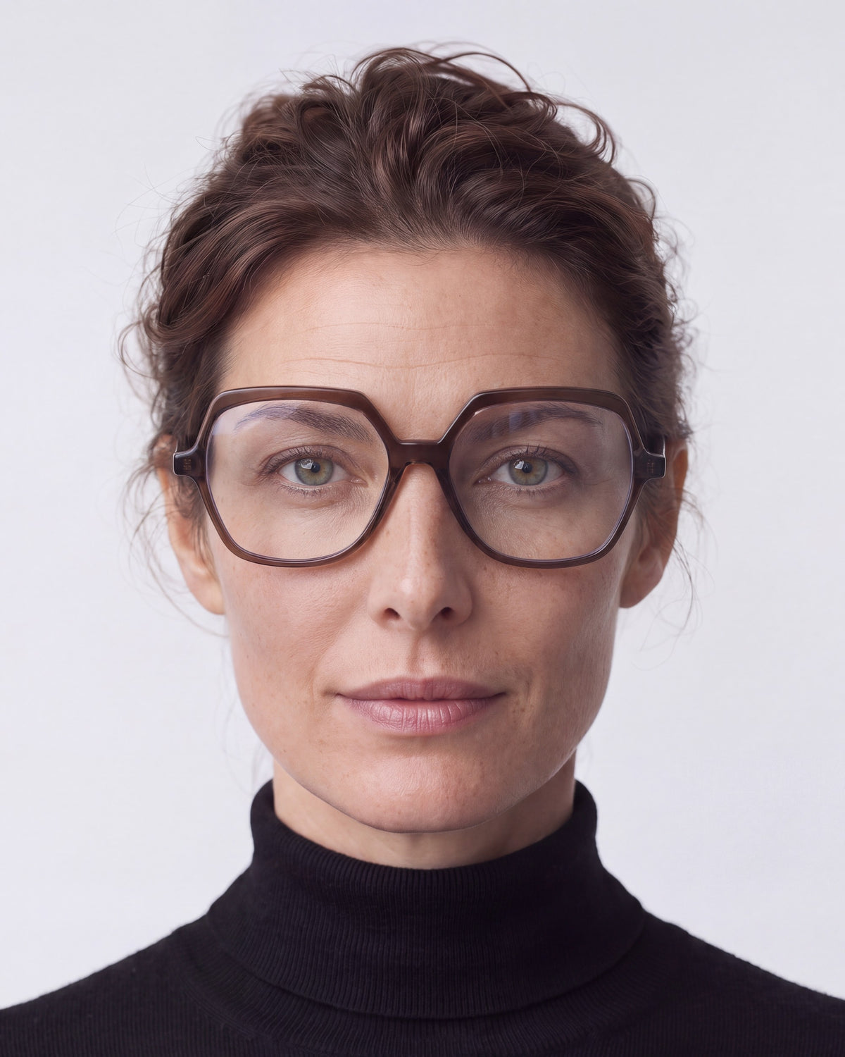 Andrea Dark Brown Readers, worn