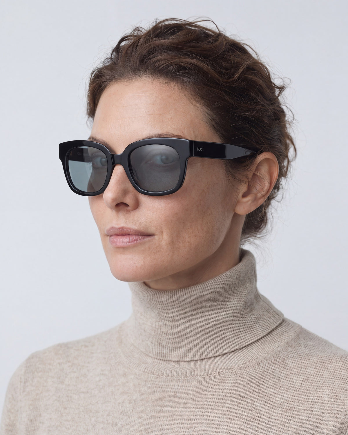 Chloe Black Sunglasses, worn, side