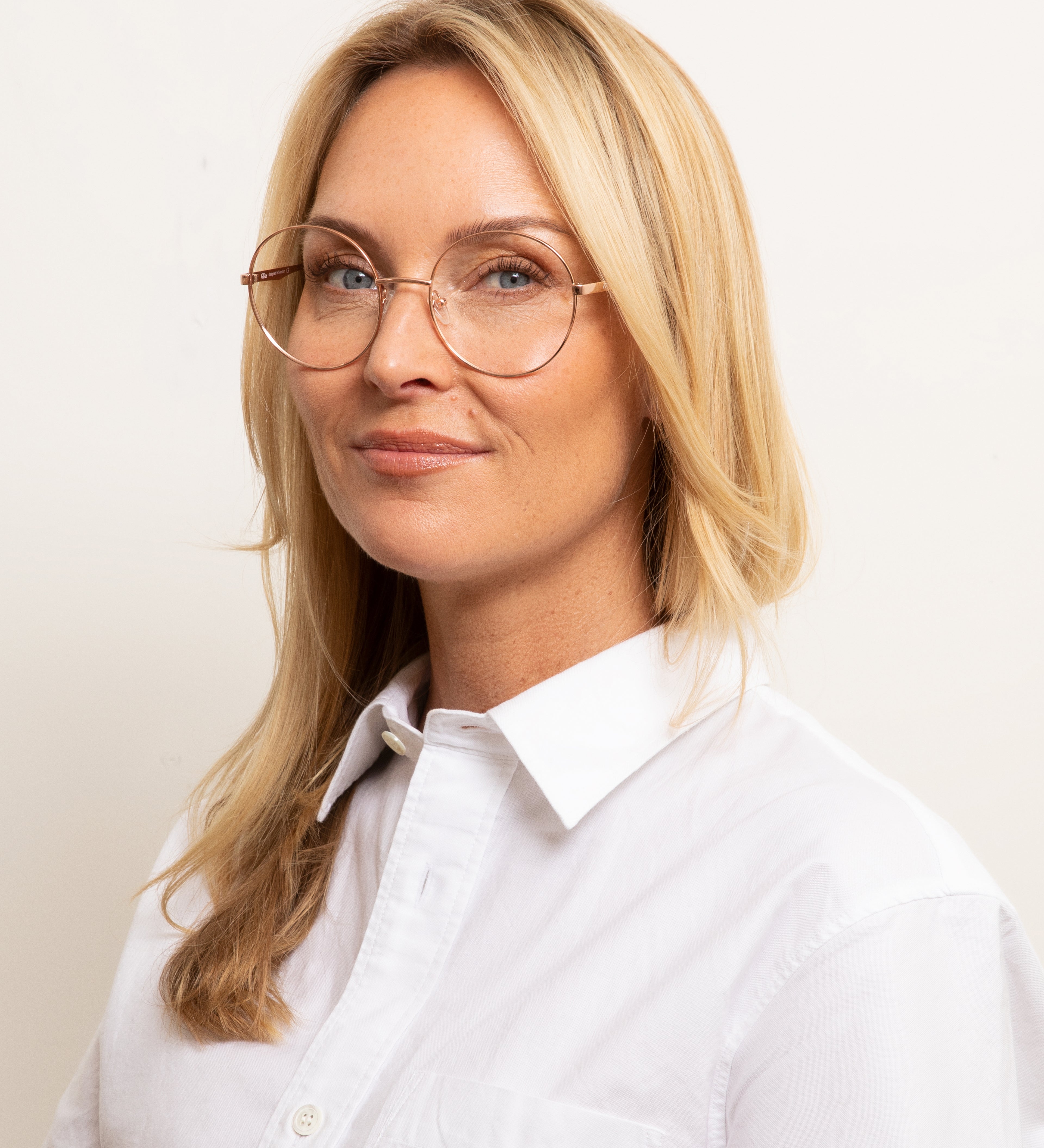 Grace Rose Gold Large Blue Light