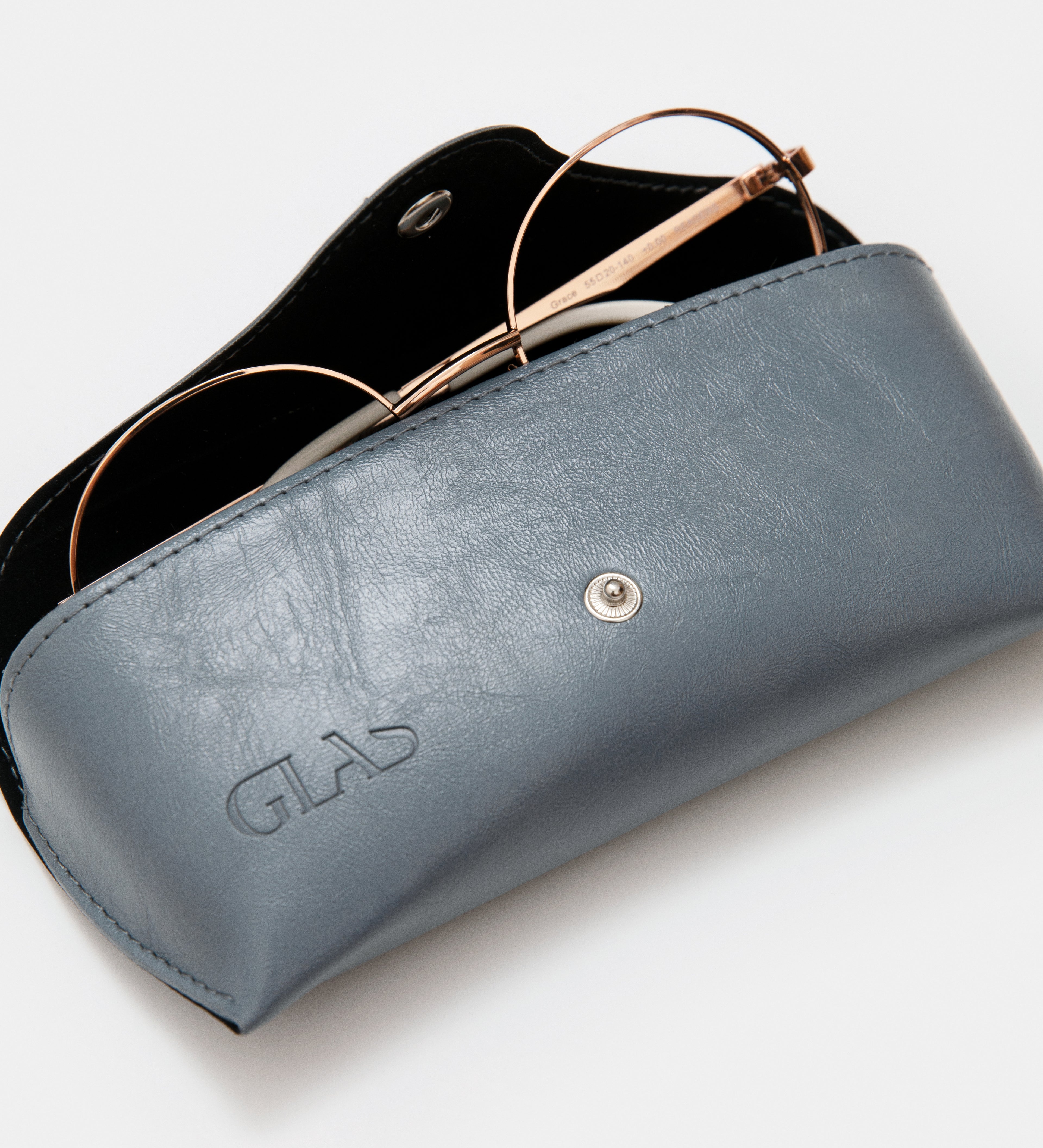 Case in vegan leather Dusty Blue